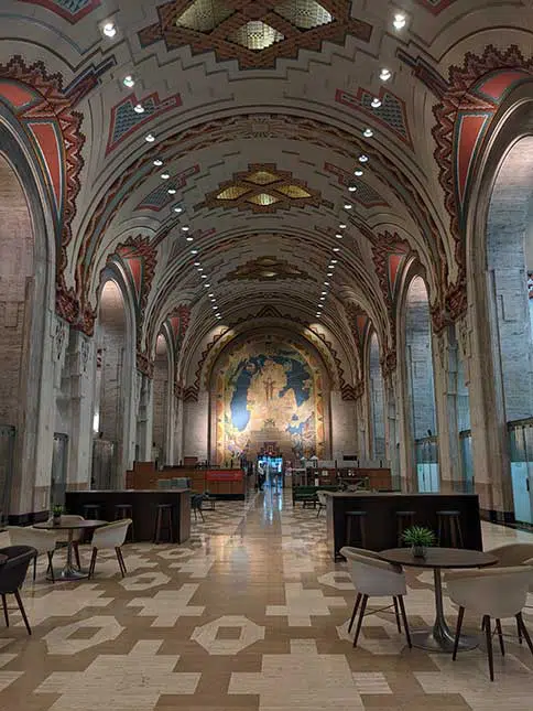 michigan mural inside the guardian building in downtown detroit