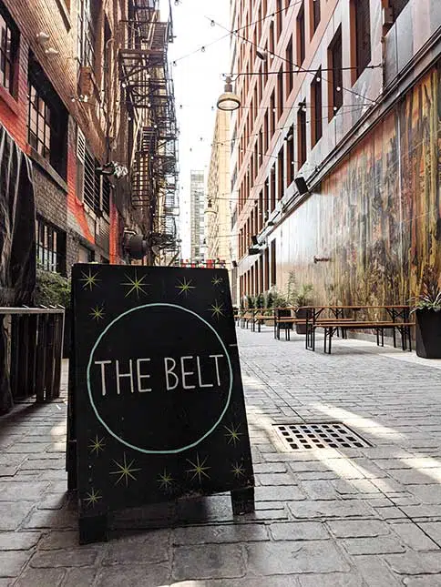 a sign of the belt in detroit