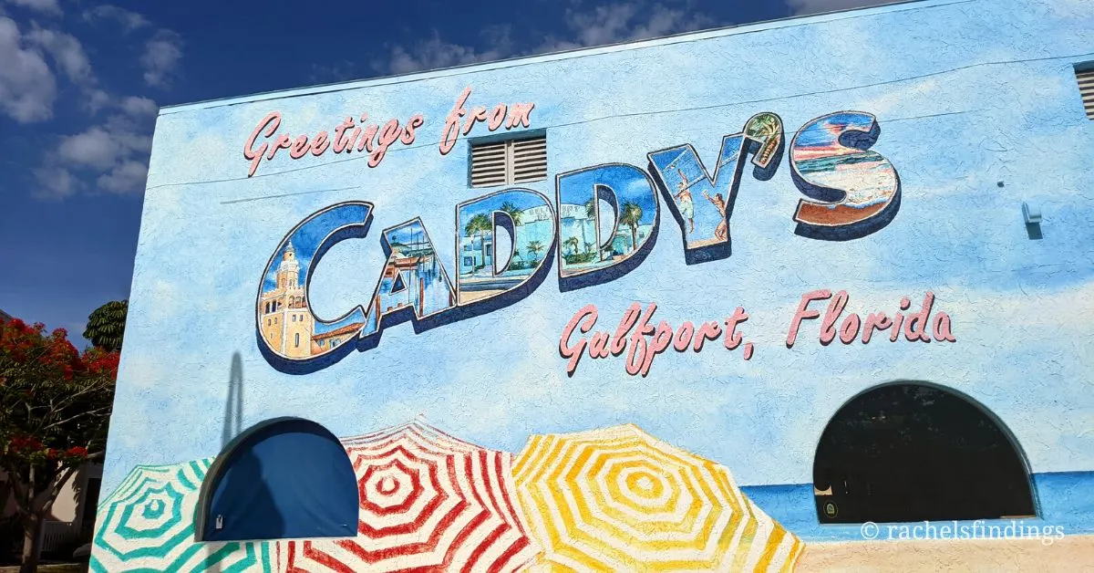 welcome to caddys gulfport florida mural