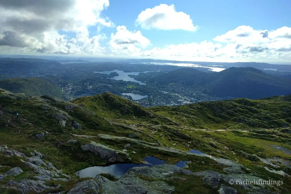 scenery and lake on top of mt ulriken