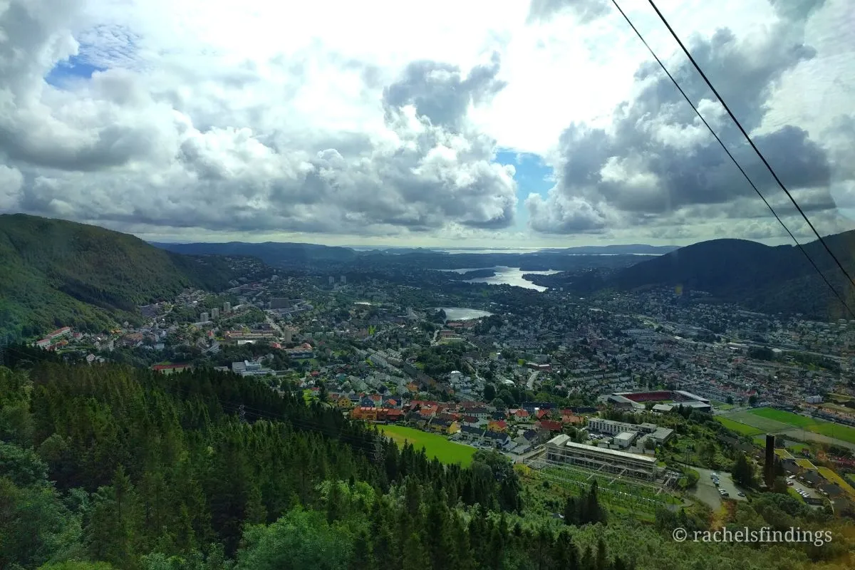 view from Ulriksbanen cable car