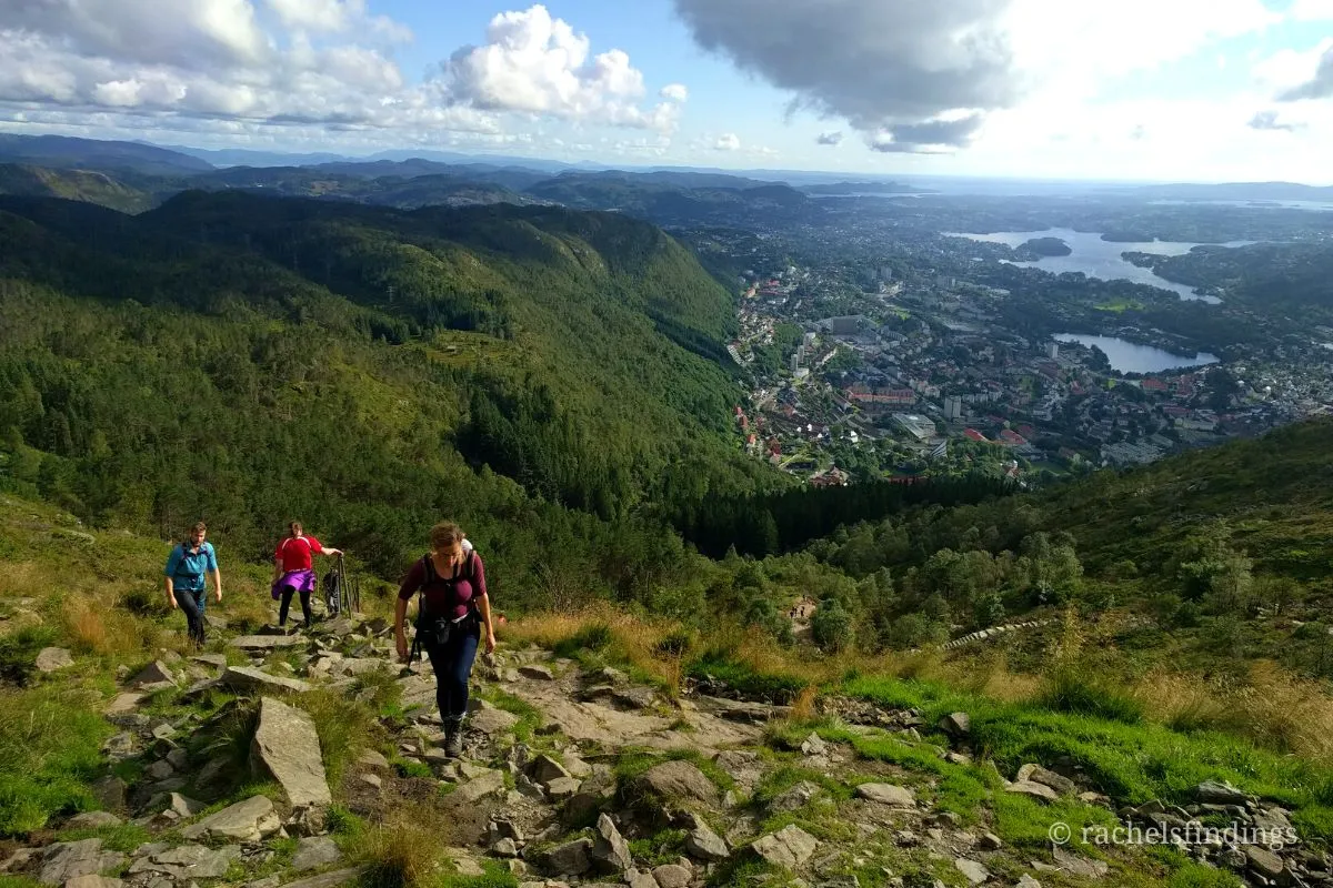 view hiking down from mt ulriken