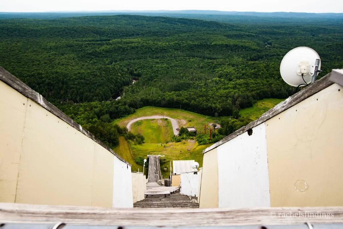 view from top of copper peak ski jump