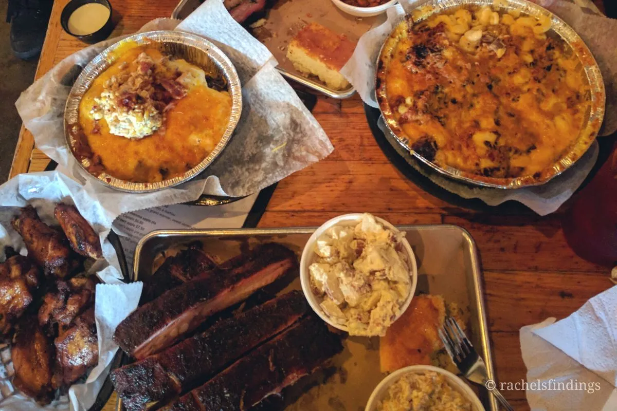 several dishes from meat bbq