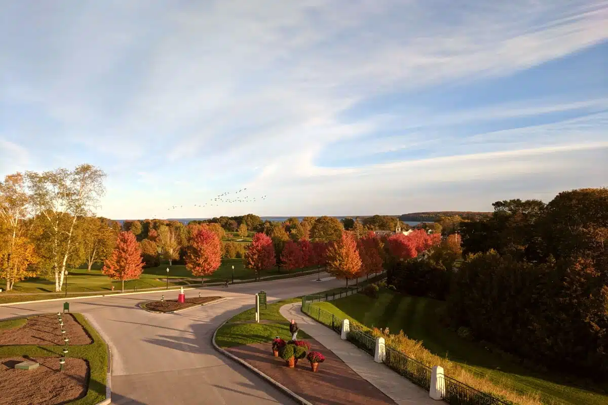 fall trees on mackinac island