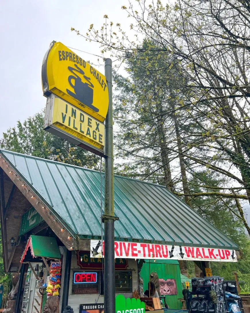 espresso chalet index washington seen on the drive from seattle to leavenworth