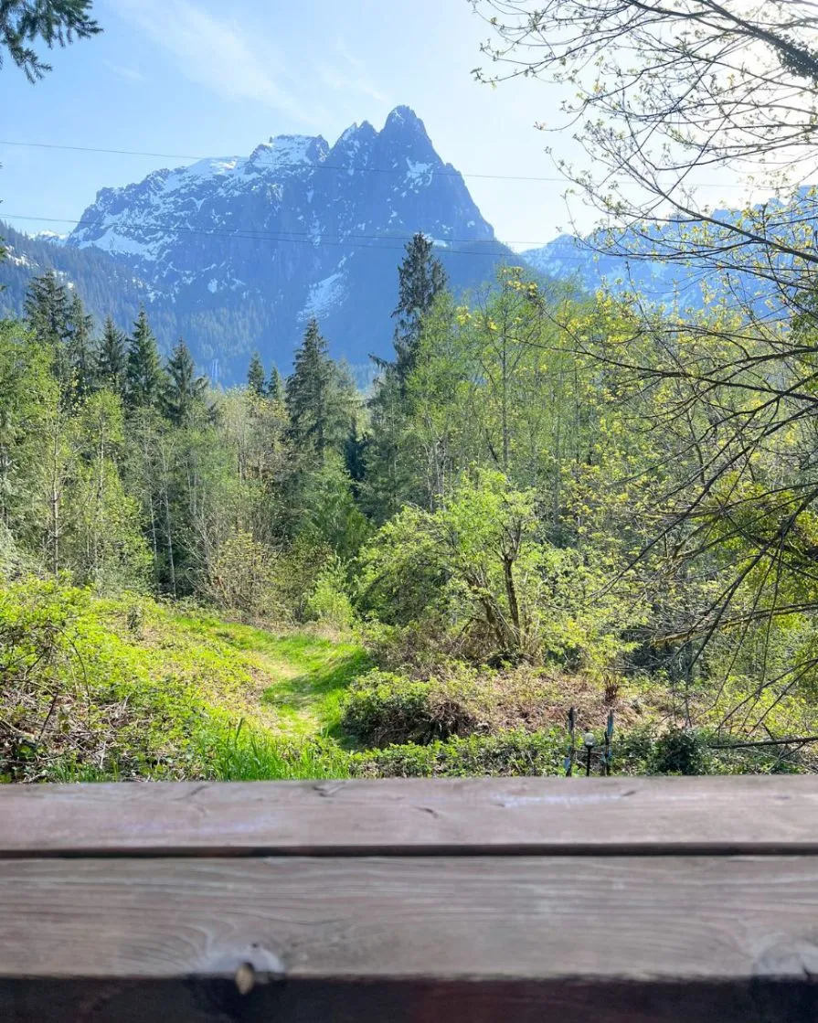 view of index mountain from espresso chalet patio