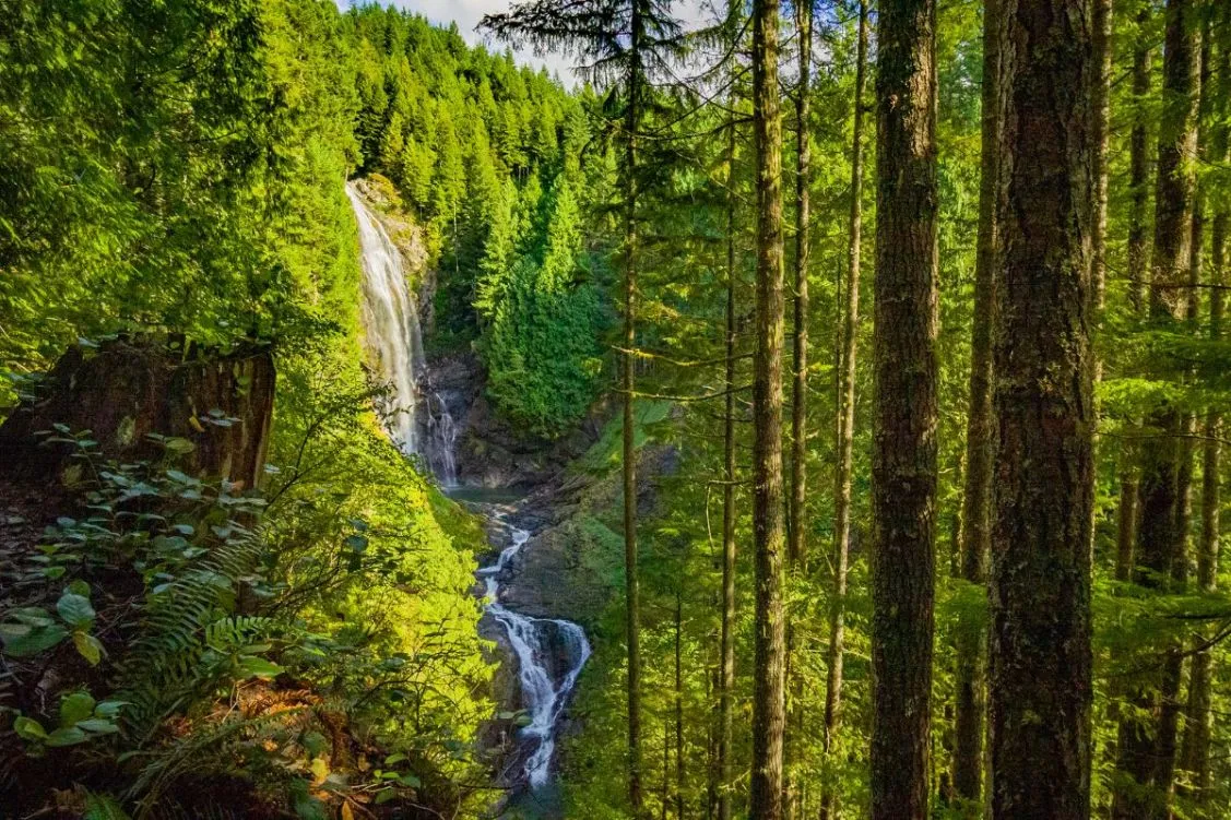 wallace falls on the drive between seattle and leavenworth