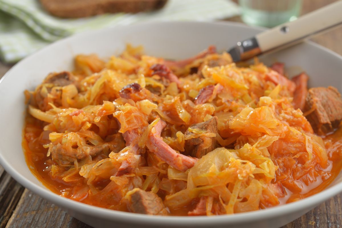 bigos hunters stew is one of the heartiest foods to try in warsaw
