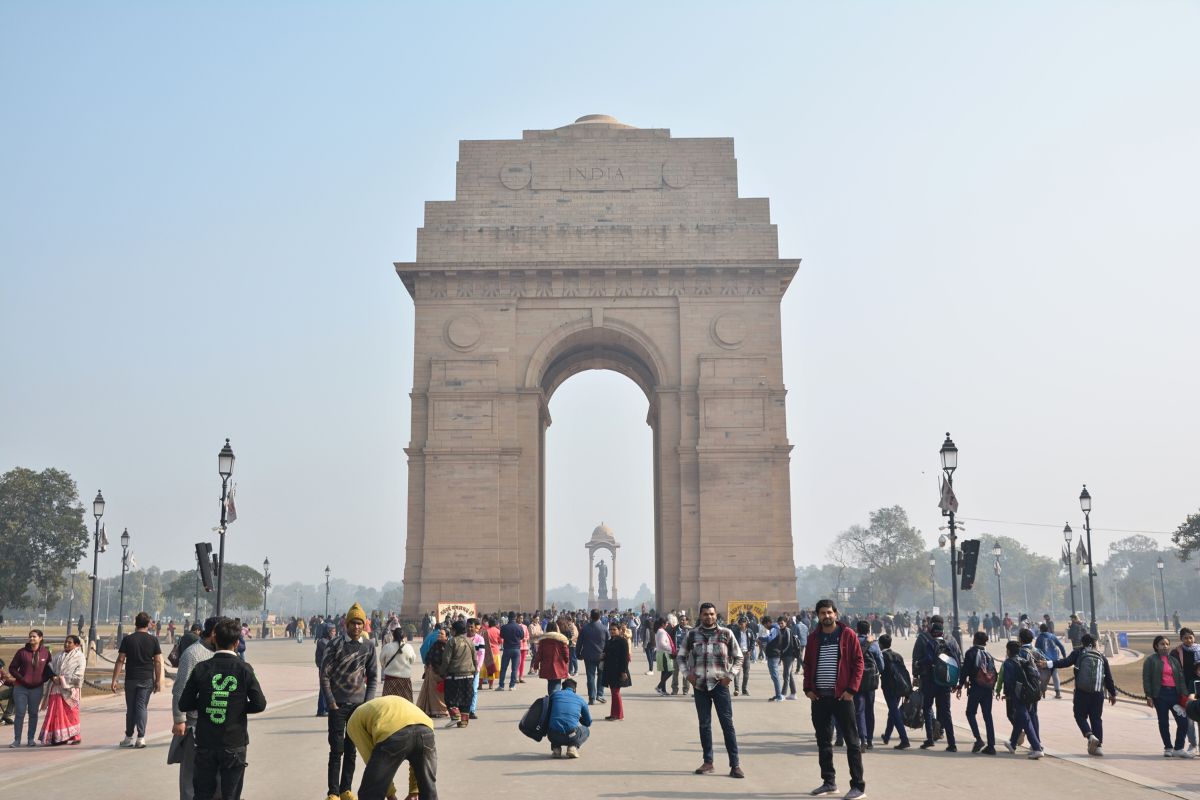 india gate and netaji subhas chandra bose canopy delhi india